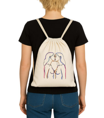Recycled drawstring backpack Womans Kissing